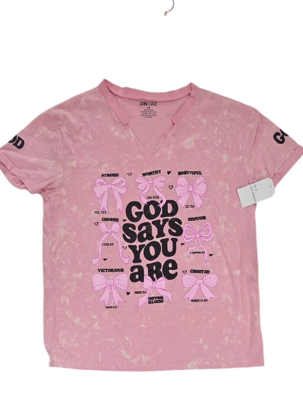 On Fire God Says You Are Christian Graphic Tee Size 3X NWT